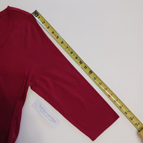 Soft Surroundings SANTIAGO Red Maxi Dress Large Cotton Modal - Picture 13 of 15